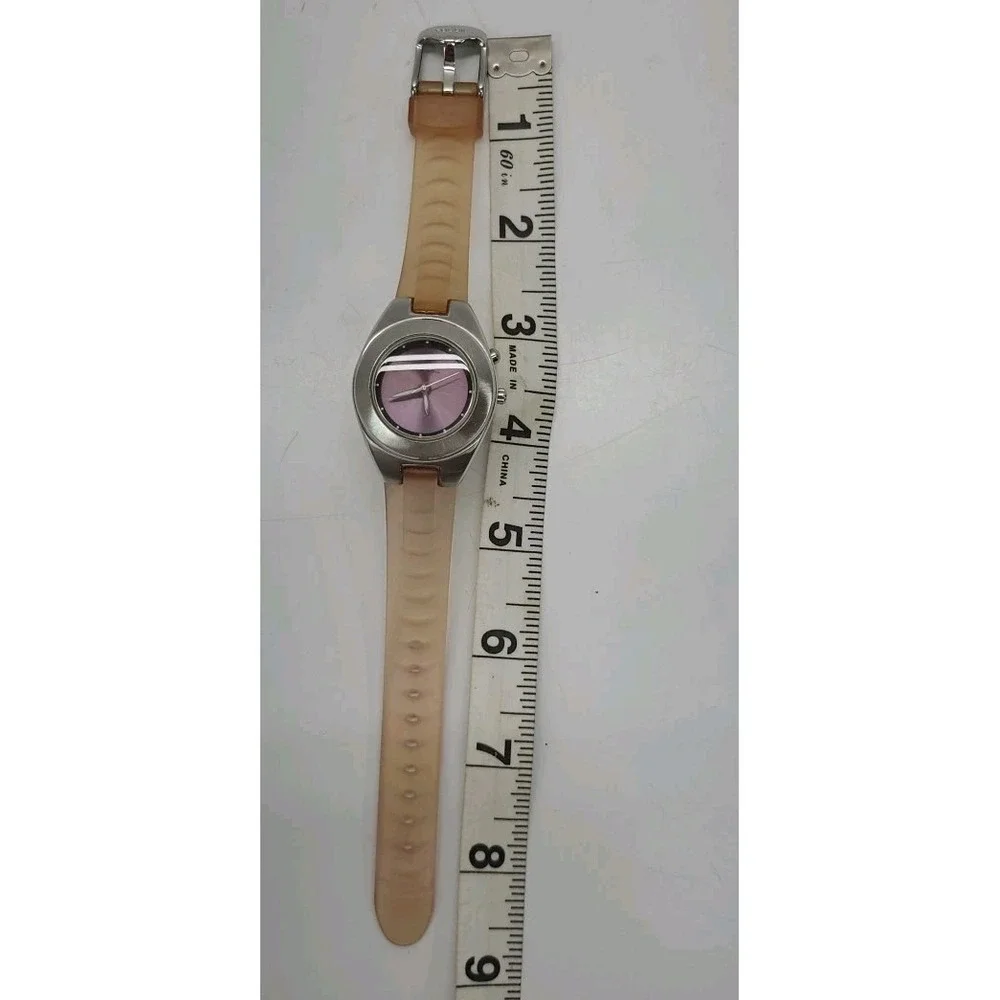 Vintage Fossil Blue AM 3609 Color Changing Dial Purple Green‎ New Battery Works